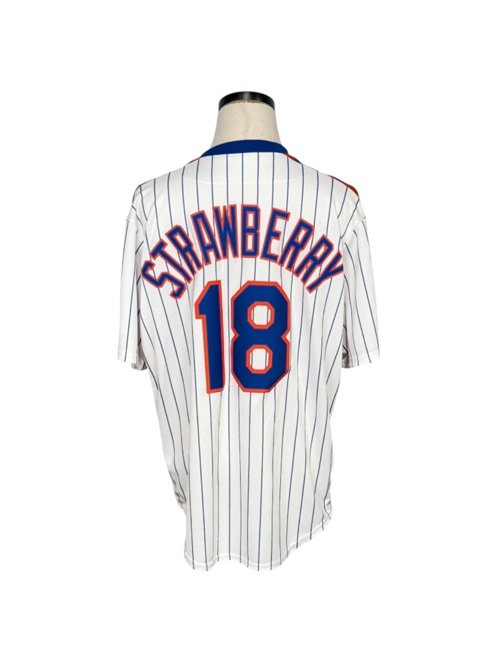 Nike Darryl Strawberry #18 Mets Cooperstown Collection Jersey White Pinstripe L